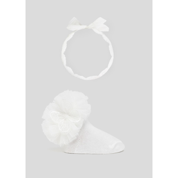 Mayoral Sock w/headband set 24-09710 - White