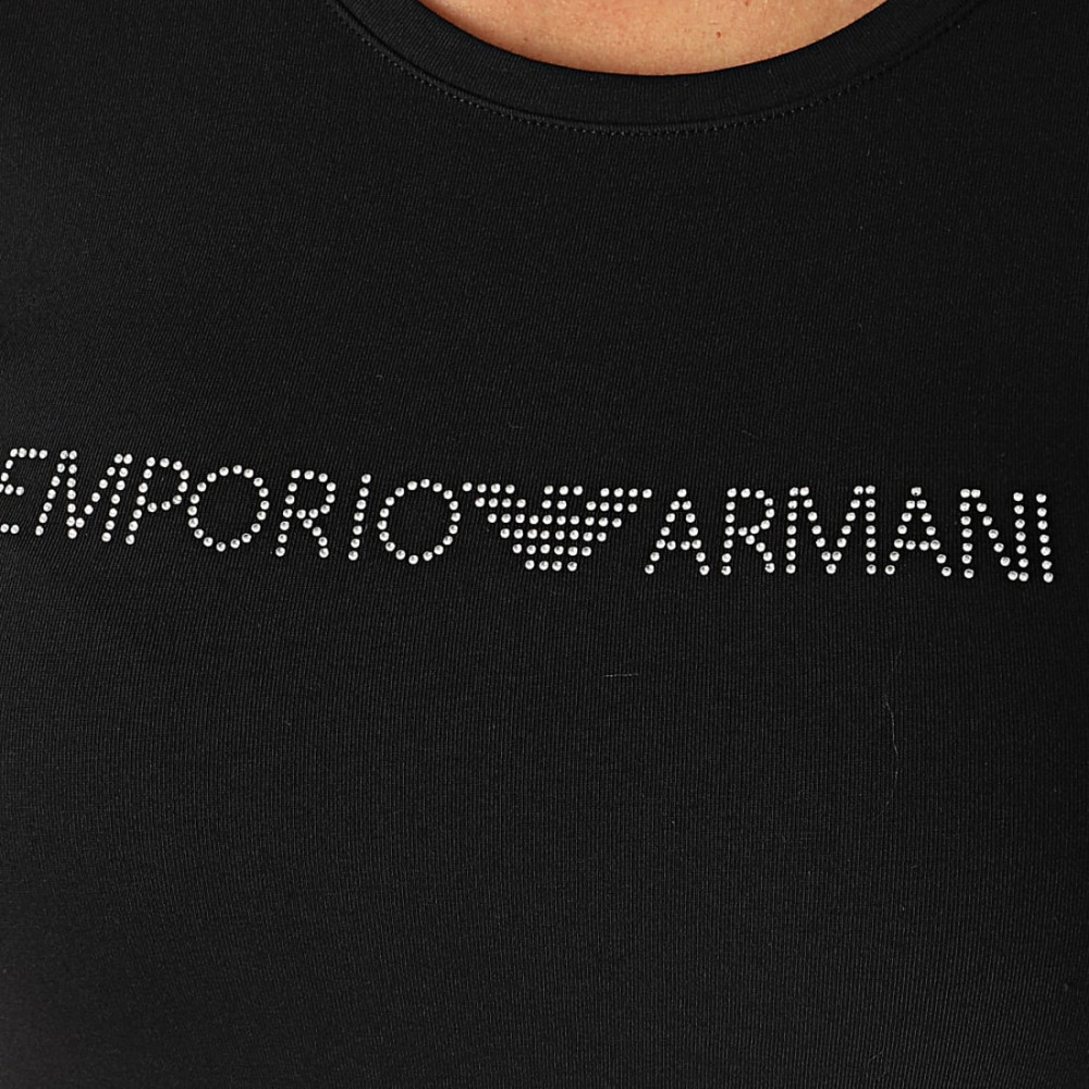 Emporio Armani T-shirt SS Strass 1631390A263 - black