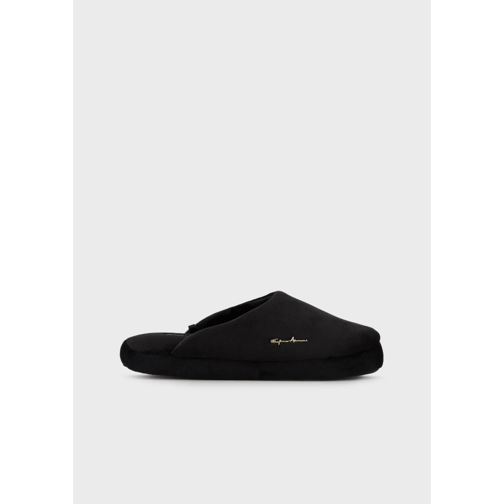 Emporio Armani Velour Slippers XJPW03XD227 - black