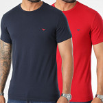Emporio Armani T-shirt 2 pack Cotton 1112672F722 - marine-ciliegia