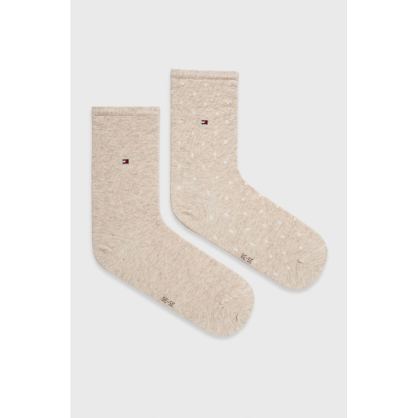 Tommy Hilfiger Socks 2pack Dot 100001493 - light beige melange