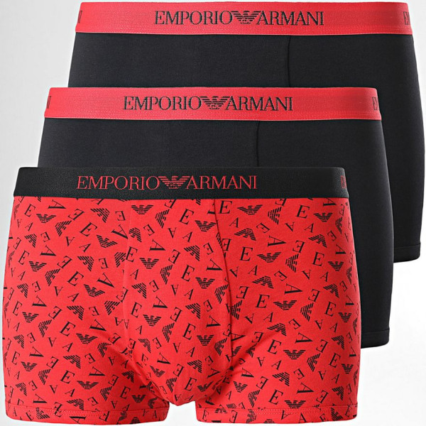 Emporio Armani Boxer 3 pack Cotton Series 1116253F722 - black-red