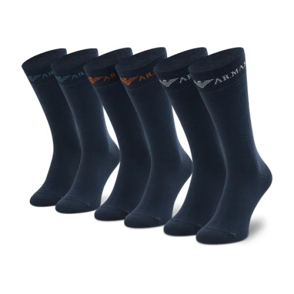 Emporio Armani Σετ 3 ζευγάρια κάλτσες Logo 3024023F254 - μπλε
