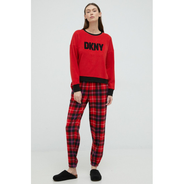 DKNY Πυτζάμα Fleece Cozy Holiday YI2822603F - red plaid