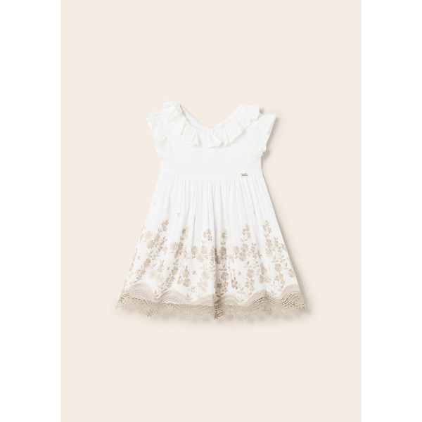 Mayoral Embroidered dress 23-01955 - White