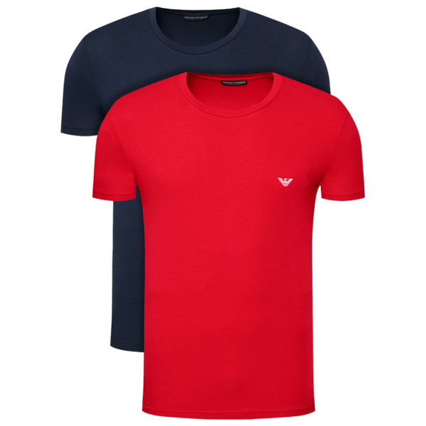 Emporio Armani T-shirt 2 pack Stretch Cotton 1112671P720 - poppy-marine