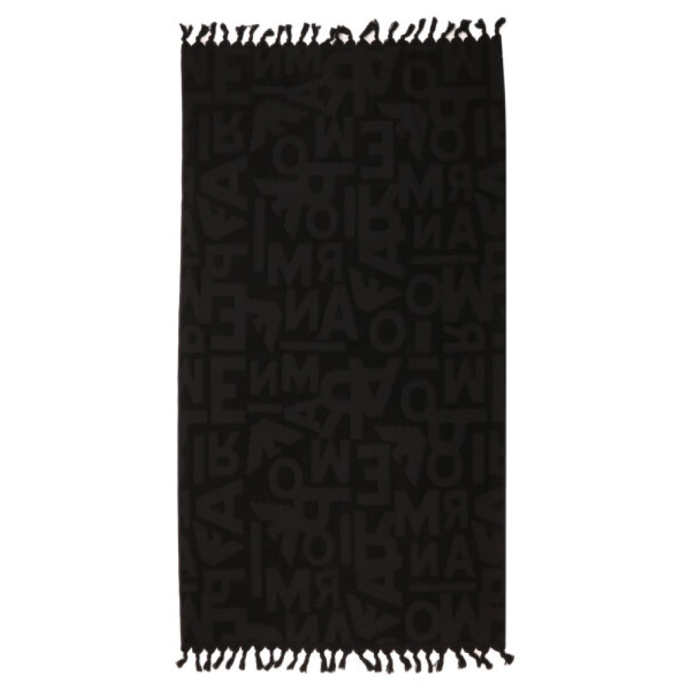 Emporio Armani Πετσέτα ανάγλυφο Logo 100x170 cm 2317623R452 - black lettering