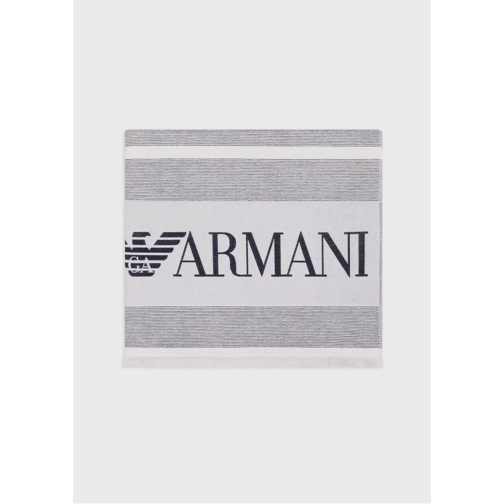 Emporio Armani Πετσέτα λεπτή 170x100 cm 2317633R458 - white-navy