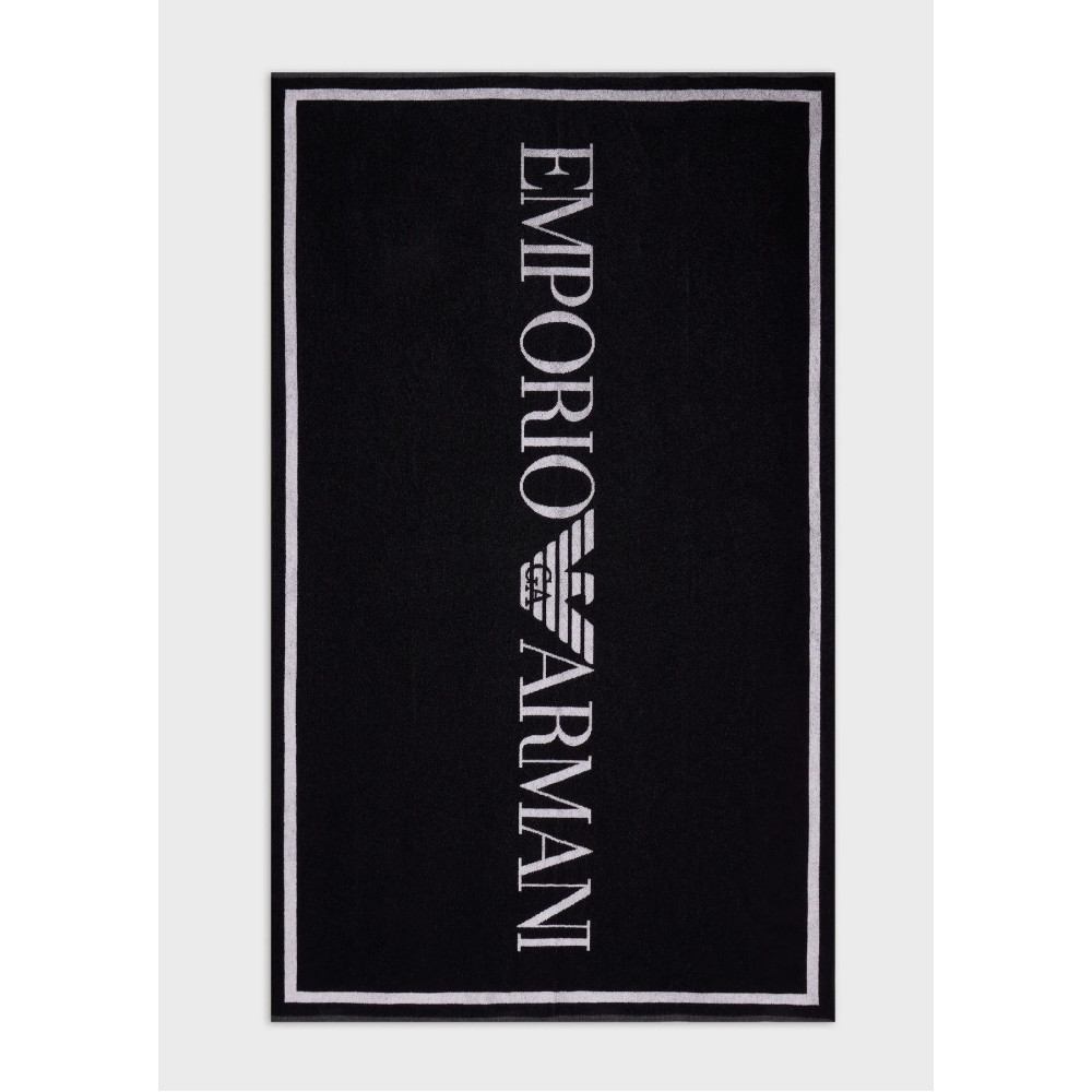 Emporio Armani Πετσέτα παραλίας Logo 100x170 cm 2317723R451 - black