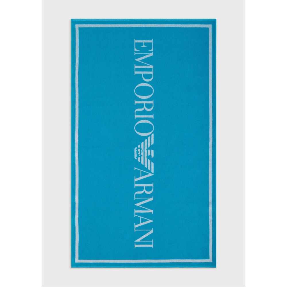 Emporio Armani Πετσέτα παραλίας Logo 100x170 cm 2317723R451 - turquoise