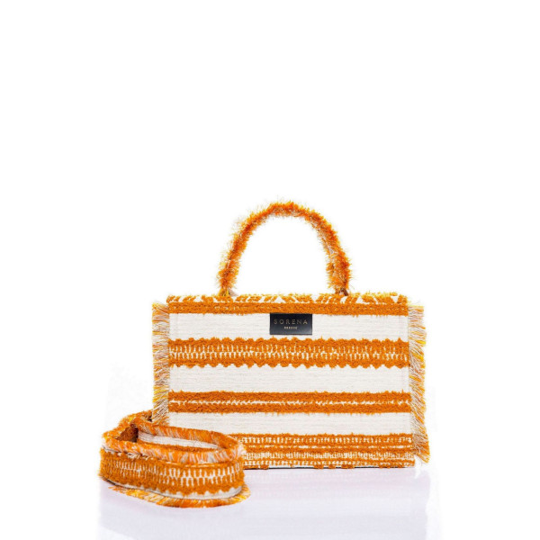 Sorena Greece Handmade Tote Bag BOHINA FIONA LARGE - orange