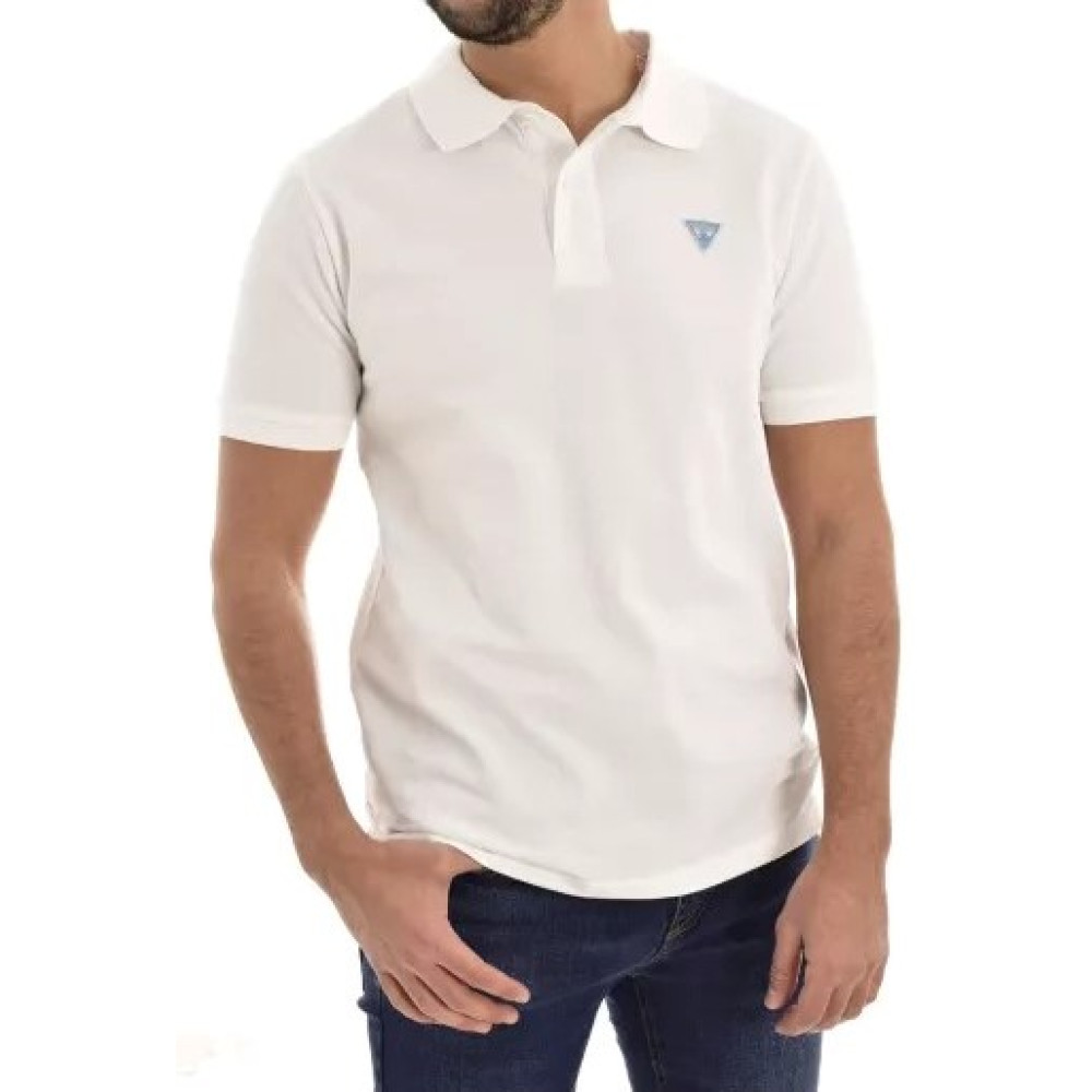 Guess Polo Pique T-shirt Basic GD F3GP00K9WF1 - λευκό