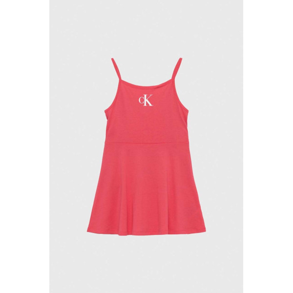 Calvin klein Φόρεμα με τιράντα κοντό KY0KY00047 - Ροζ έντονο