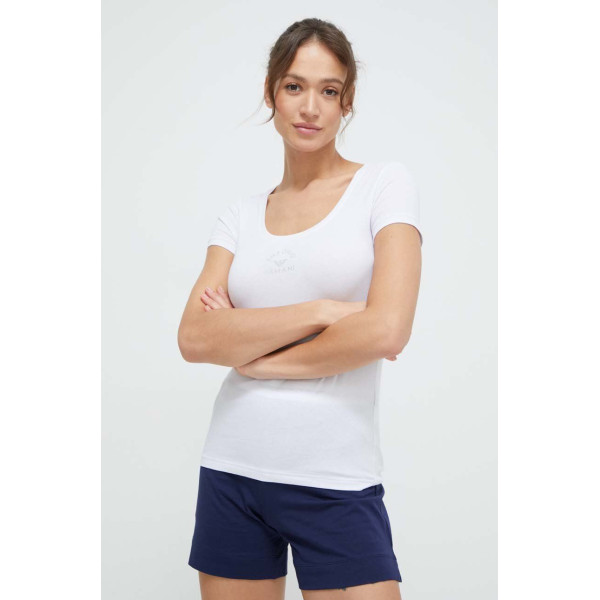 Emporio Armani T-shirt Strass Logo 1633774R223 - λευκό