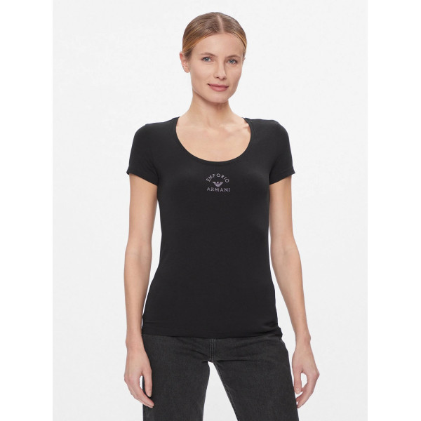 Emporio Armani T-shirt Strass Logo 1633774R223 - black
