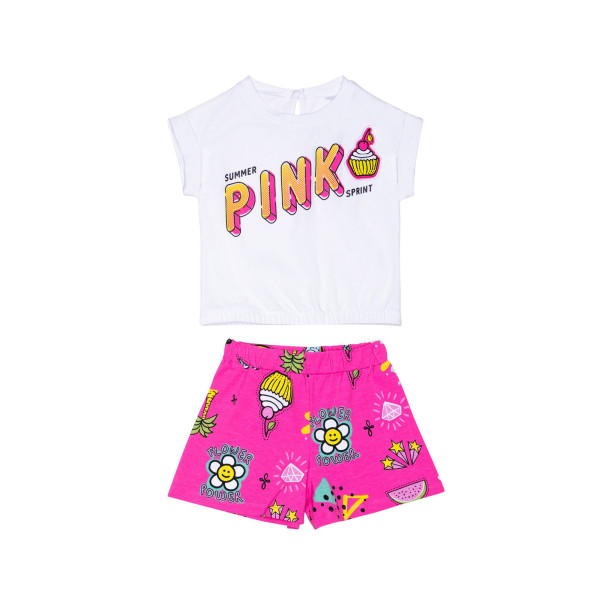 Sprint Printed set shorts pink 241-2012 - white