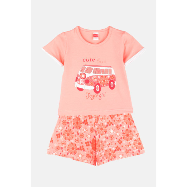Joyce Set shorts Girl Bus 2411139 - fluo coral