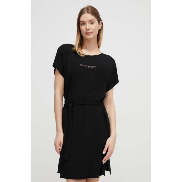 Emporio Armani Dress Strass Logo 2627284R314 - black