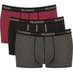 Sloggi Boxer 3 pack Start Hipster 10074006 - κόκκινο-ριγέ-μαύρο