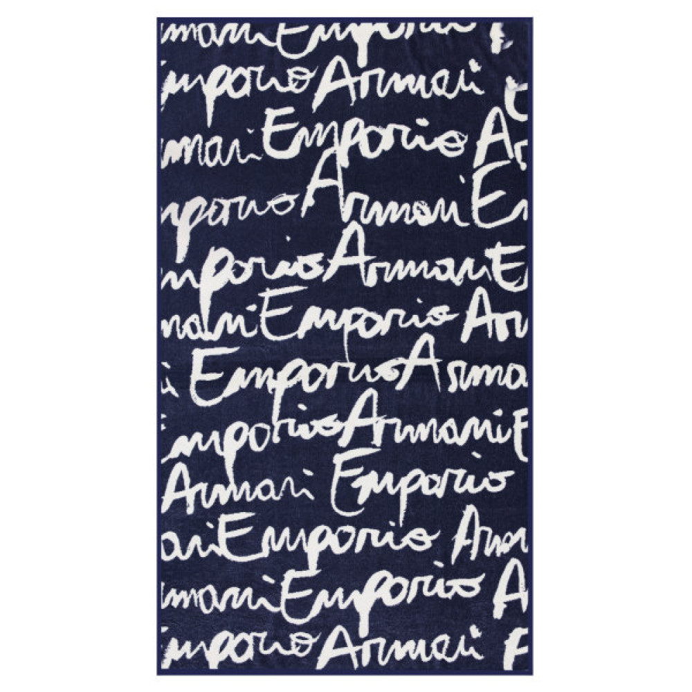 Emporio Armani Πετσέτα βελουτέ Allover Print 2625830P328 - indigo blue