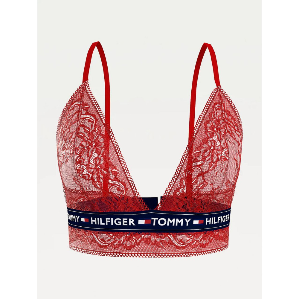 Tommy Hilfiger Triangle Bralette Lace UW0UW02423 - Primary Red