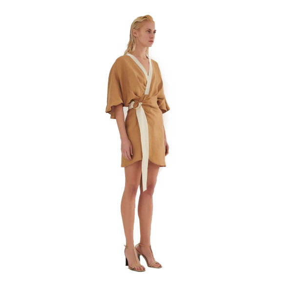 Kaftani Summer Clothes Φόρεμα Mini Grace 23355B - beige