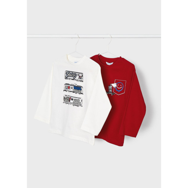 Mayoral 2 L/s t-shirt set 13-04034 - Red