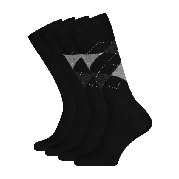 Tommy Hilfiger Κάλτσες 2pack Check 100001495 - black