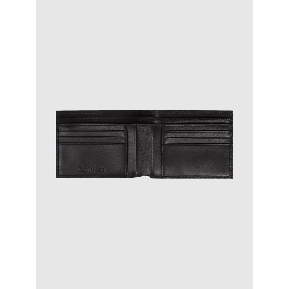 Calvin klein Leather billfold wallet 6CC W internal zip K50K506070 - black