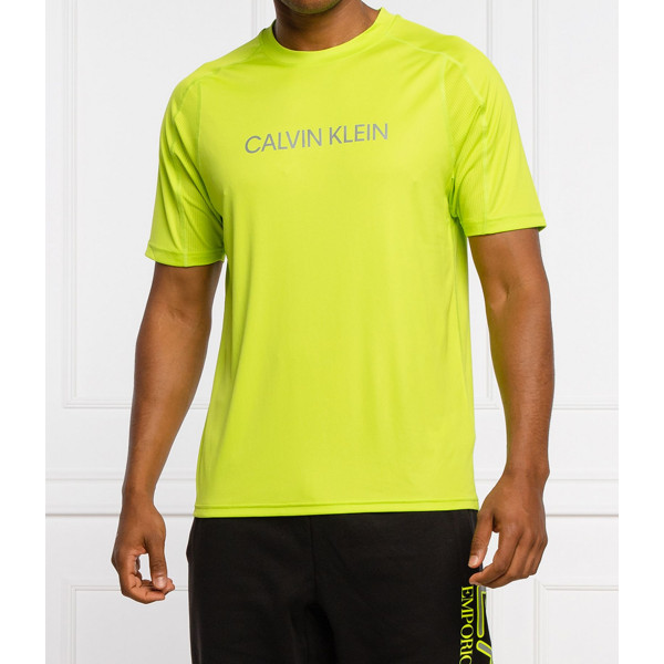 Calvin klein Recycled Polyester logo gym T-Shirt 00GMF1K109 - Acid Lime