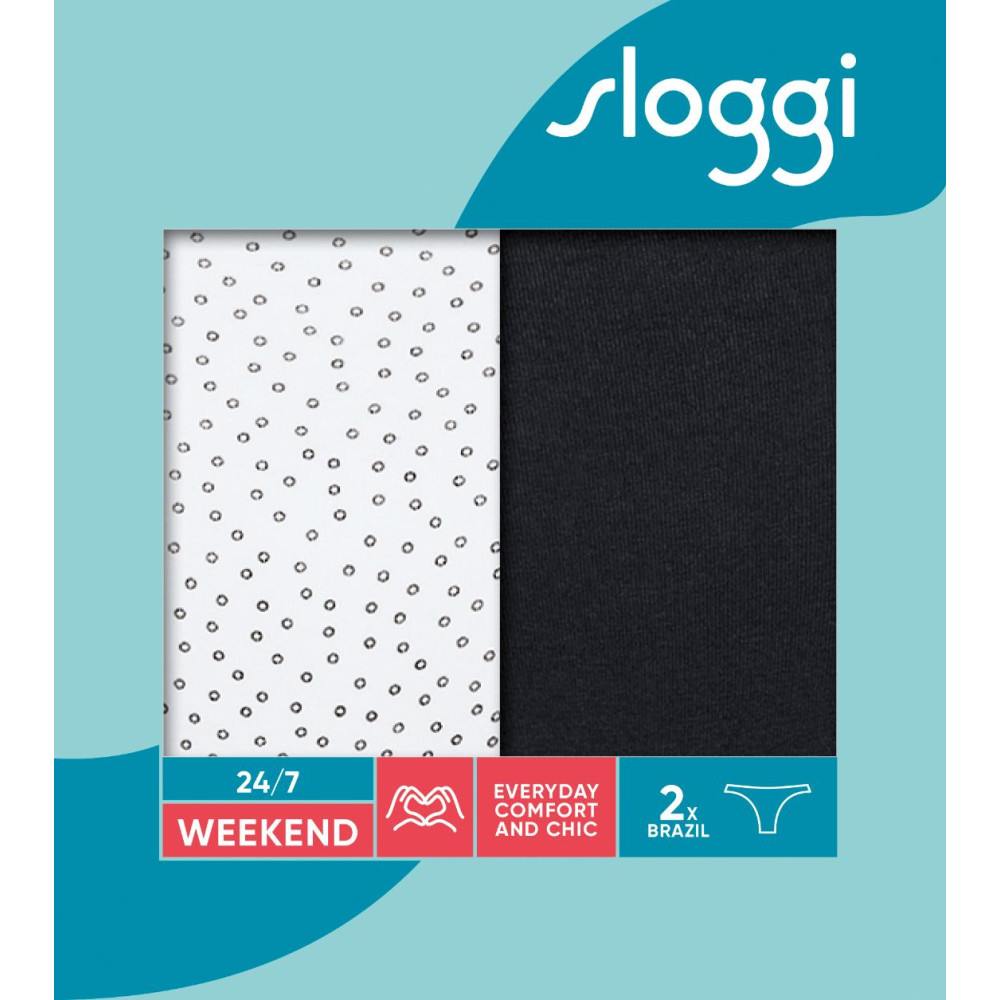 Sloggi Brazil 2pack Weekend H 10209316 - black-white dot