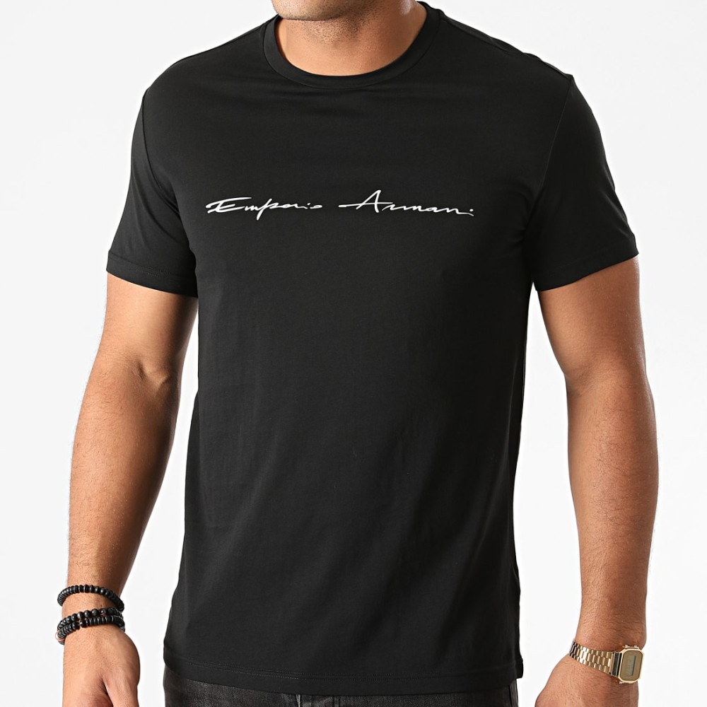 Emporio Armani T-shirt Signature Organic Cotton 1108530A724 - black