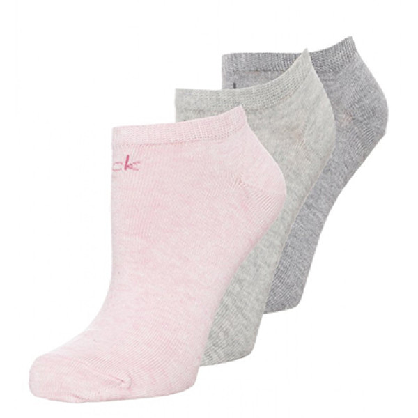 Calvin klein Κάλτσες κοντές 3p Logo 100001879 - γκρι-μπεζ-ροζ