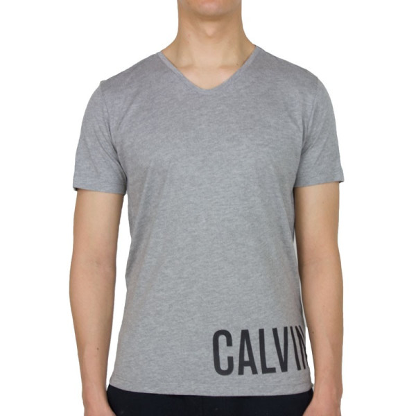 Calvin klein T-shirt V neck KM0KM00190 - γκρι