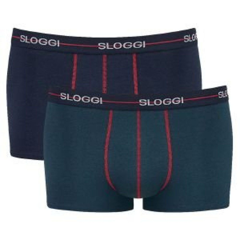 Sloggi Boxer 2 pack Start Hipster 10050545 - μπλε-κυπαρισσί-V014