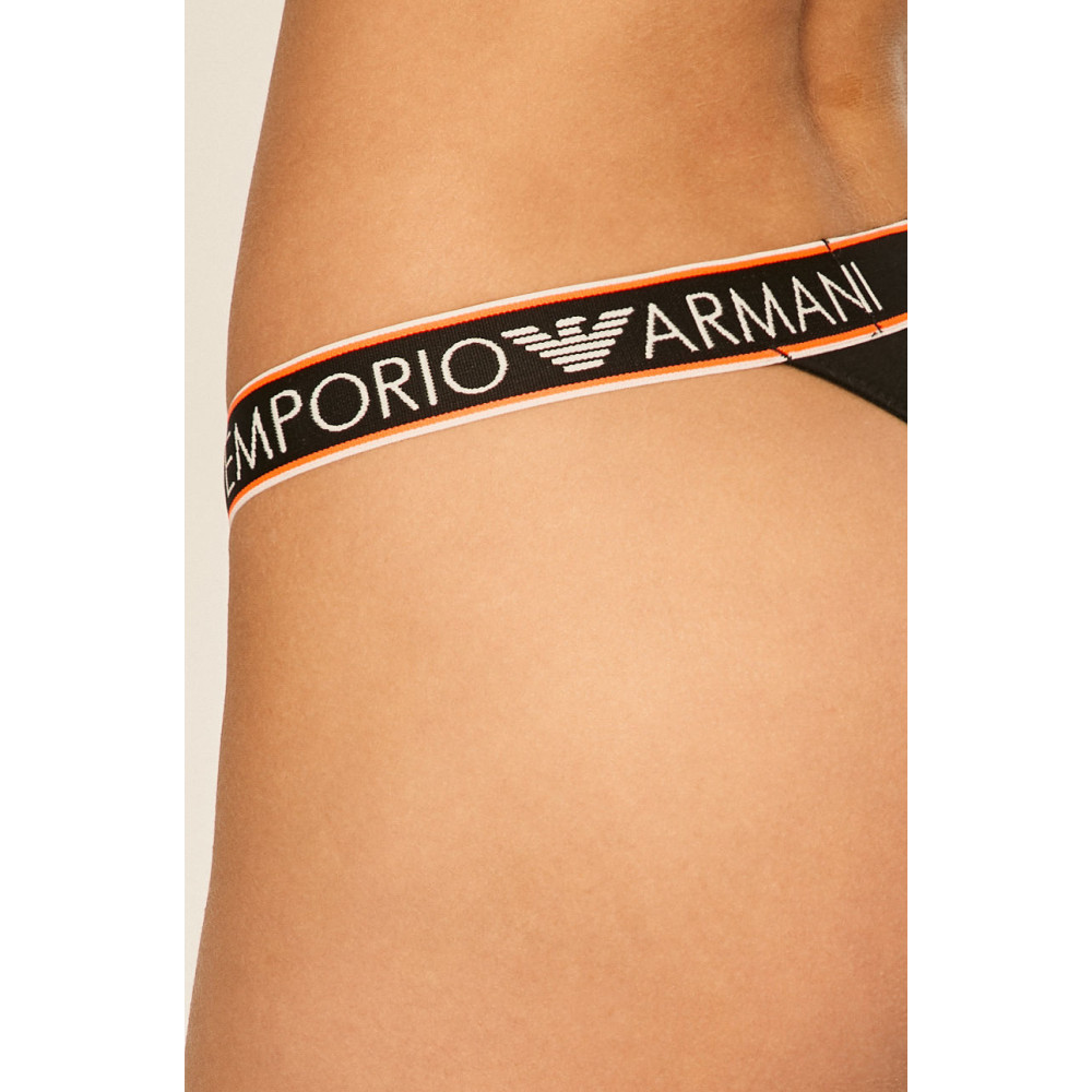 Emporio Armani String βαμβακερό Logo 1637590P317 - μαύρο