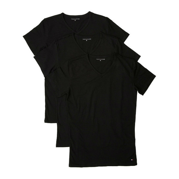 Tommy Hilfiger T-shirt 3 pack V neck 2S87903767 - 990-μαύρο