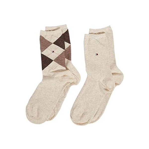 Tommy Hilfiger Κάλτσες 2 ζευγάρια Ρόμβοι 443016001 - μπεζ
