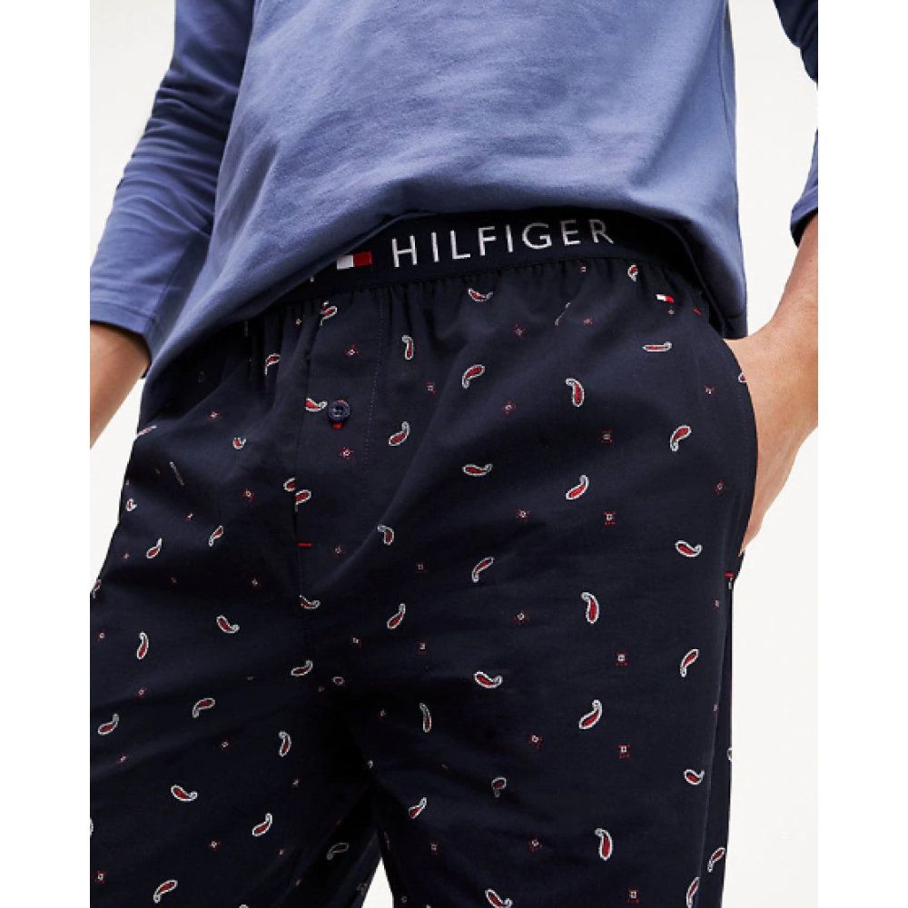 Tommy Hilfiger Παντελόνι πυτζάμας υφασμάτινο UM0UM01644 - μπλε