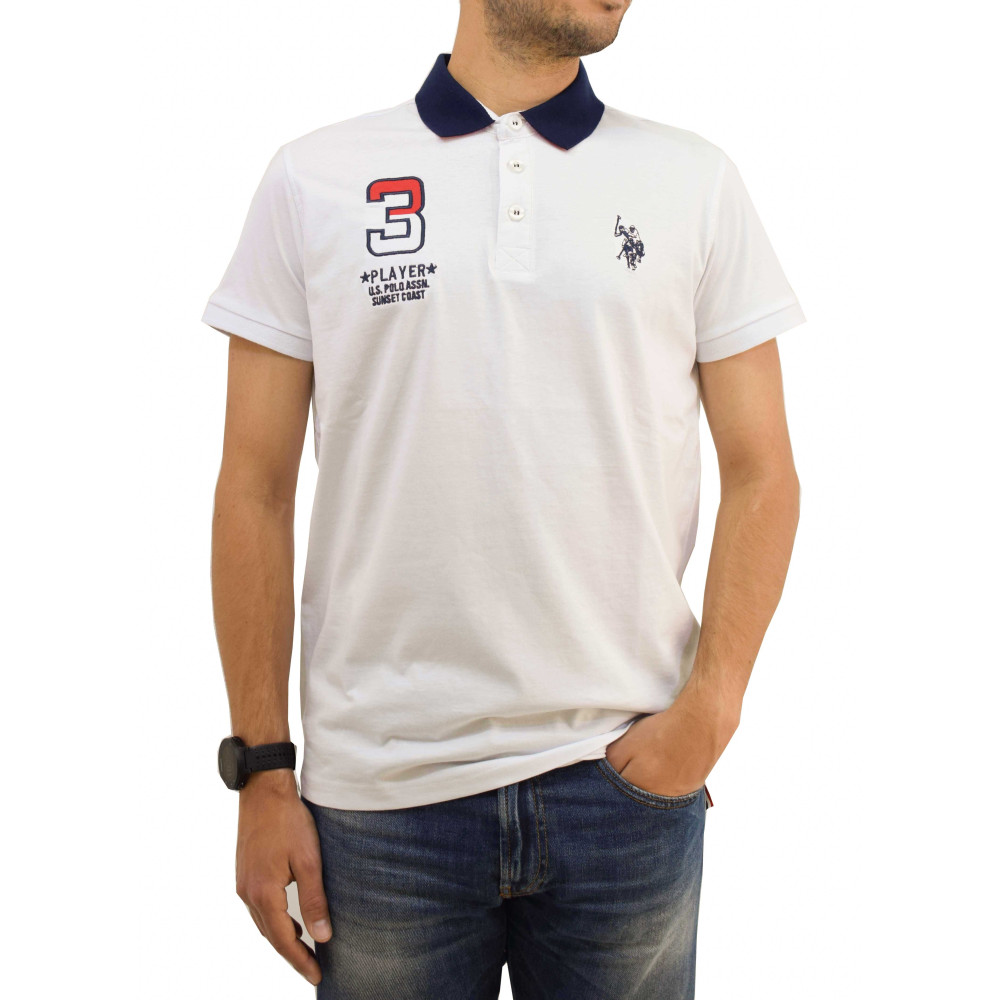 U.S. Polo Assn. T-shirt Polo 3 45185-50313 - λευκό