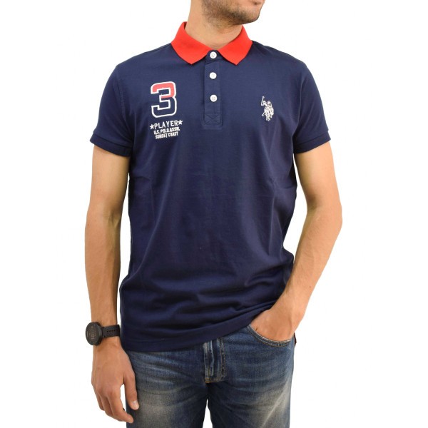 U.S. Polo Assn. T-shirt Polo 3 45185-50313 - μπλε